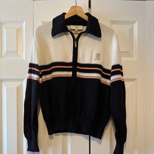 St. John Sport By Marie Gray Zip Up Front Sweater Jacket Multi Color, Size L